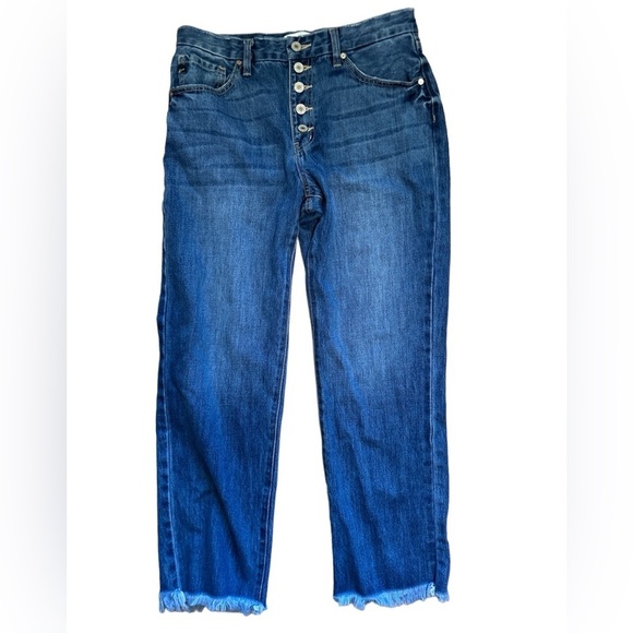 KanCan Taurus High Rise Straight Leg Cropped Jeans Frayed Hem Size 9 - Picture 2 of 9